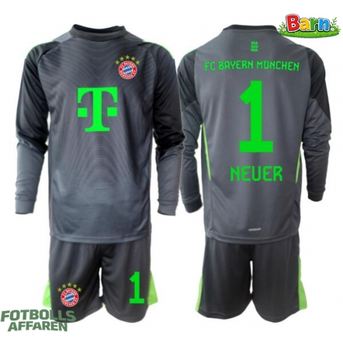 Bayern Munich Manuel Neuer #1 Målvakt Bortaställ Barn 2025-26 Långärmad (+ Korta byxor)